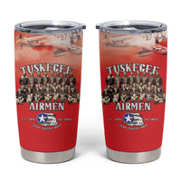 Remembering Tuskegee Airmen Tumbler Cup Heroes of the 332nd Squadron Red Art - Wonder Print Shop