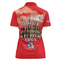 Remembering Tuskegee Airmen Women Polo Shirt Heroes of the 332nd Squadron Red Art - Wonder Print Shop