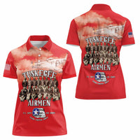 Remembering Tuskegee Airmen Women Polo Shirt Heroes of the 332nd Squadron Red Art - Wonder Print Shop
