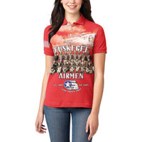 Remembering Tuskegee Airmen Women Polo Shirt Heroes of the 332nd Squadron Red Art - Wonder Print Shop