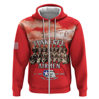 Remembering Tuskegee Airmen Zip Hoodie Heroes of the 332nd Squadron Red Art - Wonder Print Shop