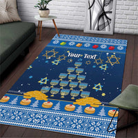 Personalised Jewish Hanukkah Xmas Area Rug Merry Chrismukkah - Wonder Print Shop