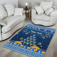 Personalised Jewish Hanukkah Xmas Area Rug Merry Chrismukkah - Wonder Print Shop