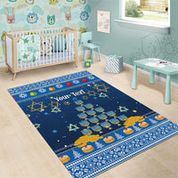 Personalised Jewish Hanukkah Xmas Area Rug Merry Chrismukkah - Wonder Print Shop