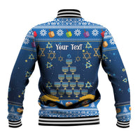 Personalised Jewish Hanukkah Xmas Baseball Jacket Merry Chrismukkah - Wonder Print Shop