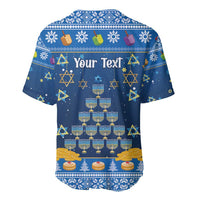 Personalised Jewish Hanukkah Xmas Baseball Jersey Merry Chrismukkah - Wonder Print Shop