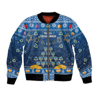 Personalised Jewish Hanukkah Xmas Bomber Jacket Merry Chrismukkah - Wonder Print Shop