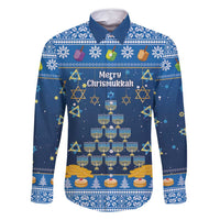 Personalised Jewish Hanukkah Xmas Family Matching Off Shoulder Short Dress and Hawaiian Shirt Merry Chrismukkah - Wonder Print Shop