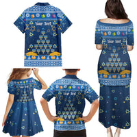 Personalised Jewish Hanukkah Xmas Family Matching Puletasi and Hawaiian Shirt Merry Chrismukkah - Wonder Print Shop