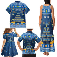 Personalised Jewish Hanukkah Xmas Family Matching Tank Maxi Dress and Hawaiian Shirt Merry Chrismukkah - Wonder Print Shop