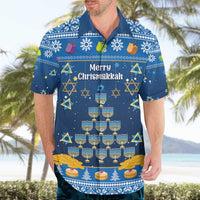 Personalised Jewish Hanukkah Xmas Hawaiian Shirt Merry Chrismukkah - Wonder Print Shop