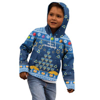 Personalised Jewish Hanukkah Xmas Kid Hoodie Merry Chrismukkah - Wonder Print Shop