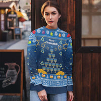 Personalised Jewish Hanukkah Xmas Ugly Christmas Sweater Merry Chrismukkah - Wonder Print Shop