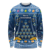 Personalised Jewish Hanukkah Xmas Long Sleeve Shirt Merry Chrismukkah - Wonder Print Shop