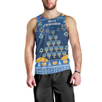 Personalised Jewish Hanukkah Xmas Men Tank Top Merry Chrismukkah - Wonder Print Shop