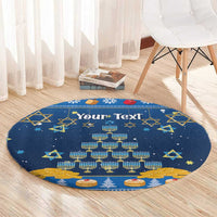 Personalised Jewish Hanukkah Xmas Round Carpet Merry Chrismukkah