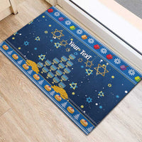 Personalised Jewish Hanukkah Xmas Rubber Doormat Merry Chrismukkah - Wonder Print Shop
