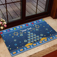 Personalised Jewish Hanukkah Xmas Rubber Doormat Merry Chrismukkah - Wonder Print Shop