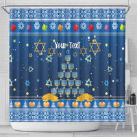 Personalised Jewish Hanukkah Xmas Shower Curtain Merry Chrismukkah