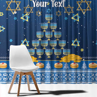 Personalised Jewish Hanukkah Xmas Window Curtain Merry Chrismukkah - Wonder Print Shop