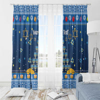 Personalised Jewish Hanukkah Xmas Window Curtain Merry Chrismukkah - Wonder Print Shop