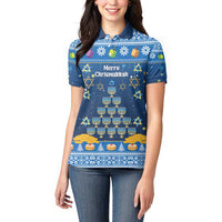 Personalised Jewish Hanukkah Xmas Women Polo Shirt Merry Chrismukkah - Wonder Print Shop