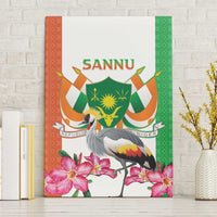 Niger Black-Crowned Crane Canvas Wall Art Coat Of Arms - Kente Pattern - Wonder Print Shop