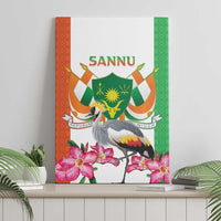 Niger Black-Crowned Crane Canvas Wall Art Coat Of Arms - Kente Pattern - Wonder Print Shop