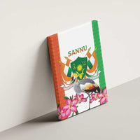 Niger Black-Crowned Crane Canvas Wall Art Coat Of Arms - Kente Pattern - Wonder Print Shop