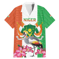 Niger Black-Crowned Crane Family Matching Mermaid Dress and Hawaiian Shirt Coat Of Arms - Kente Pattern - Wonder Print Shop