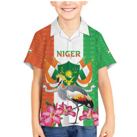 Niger Black-Crowned Crane Family Matching Mermaid Dress and Hawaiian Shirt Coat Of Arms - Kente Pattern - Wonder Print Shop