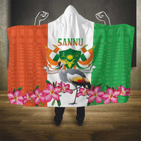 Niger Black-Crowned Crane Hooded Blanket Coat Of Arms - Kente Pattern