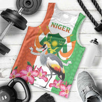 Niger Black-Crowned Crane Men Tank Top Coat Of Arms - Kente Pattern - Wonder Print Shop