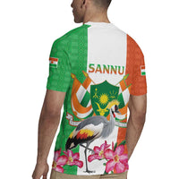 Niger Black-Crowned Crane Rugby Jersey Coat Of Arms - Kente Pattern - Wonder Print Shop