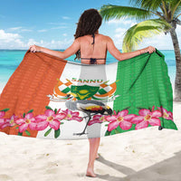 Niger Black-Crowned Crane Sarong Coat Of Arms - Kente Pattern - Wonder Print Shop