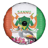 Niger Black-Crowned Crane Spare Tire Cover Coat Of Arms - Kente Pattern - Wonder Print Shop