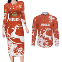 Custom Niger Football Couples Matching Long Sleeve Bodycon Dress and Long Sleeve Button Shirt Go Menas - Wonder Print Shop