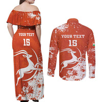 Custom Niger Football Couples Matching Off Shoulder Maxi Dress and Long Sleeve Button Shirt Go Menas - Wonder Print Shop