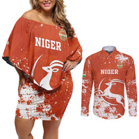 Custom Niger Football Couples Matching Off Shoulder Short Dress and Long Sleeve Button Shirt Go Menas - Wonder Print Shop