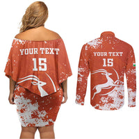 Custom Niger Football Couples Matching Off Shoulder Short Dress and Long Sleeve Button Shirt Go Menas - Wonder Print Shop