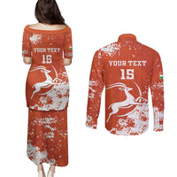 Custom Niger Football Couples Matching Puletasi and Long Sleeve Button Shirt Go Menas - Wonder Print Shop