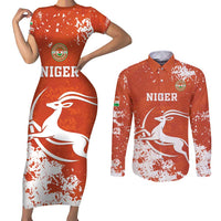 Custom Niger Football Couples Matching Short Sleeve Bodycon Dress and Long Sleeve Button Shirt Go Menas - Wonder Print Shop