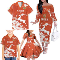 Custom Niger Football Family Matching Off The Shoulder Long Sleeve Dress and Hawaiian Shirt Go Menas - Wonder Print Shop