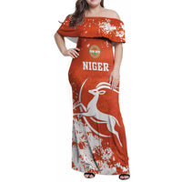 Custom Niger Football Family Matching Off Shoulder Maxi Dress and Hawaiian Shirt Go Menas - Wonder Print Shop
