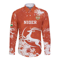 Custom Niger Football Long Sleeve Button Shirt Go Menas - Wonder Print Shop