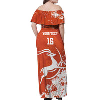 Custom Niger Football Off Shoulder Maxi Dress Go Menas - Wonder Print Shop