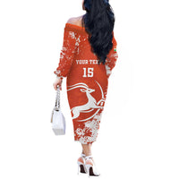 Custom Niger Football Off The Shoulder Long Sleeve Dress Go Menas - Wonder Print Shop