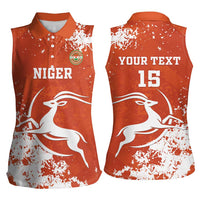 Custom Niger Football Women Sleeveless Polo Shirt Go Menas - Wonder Print Shop