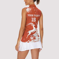 Custom Niger Football Women Sleeveless Polo Shirt Go Menas - Wonder Print Shop