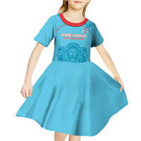Custom South Africa Pretoria Cricket Kid Short Sleeve Dress Roar Saam More - This Is Pretoria - Wonder Print Shop